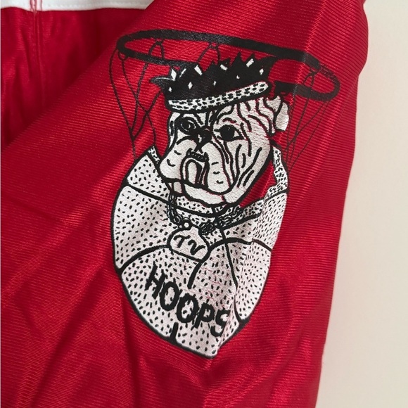 Vintage Wilson Basketball Shorts Bulldog Hoops Graphic Red Black Mens 34 - Picture 5 of 7